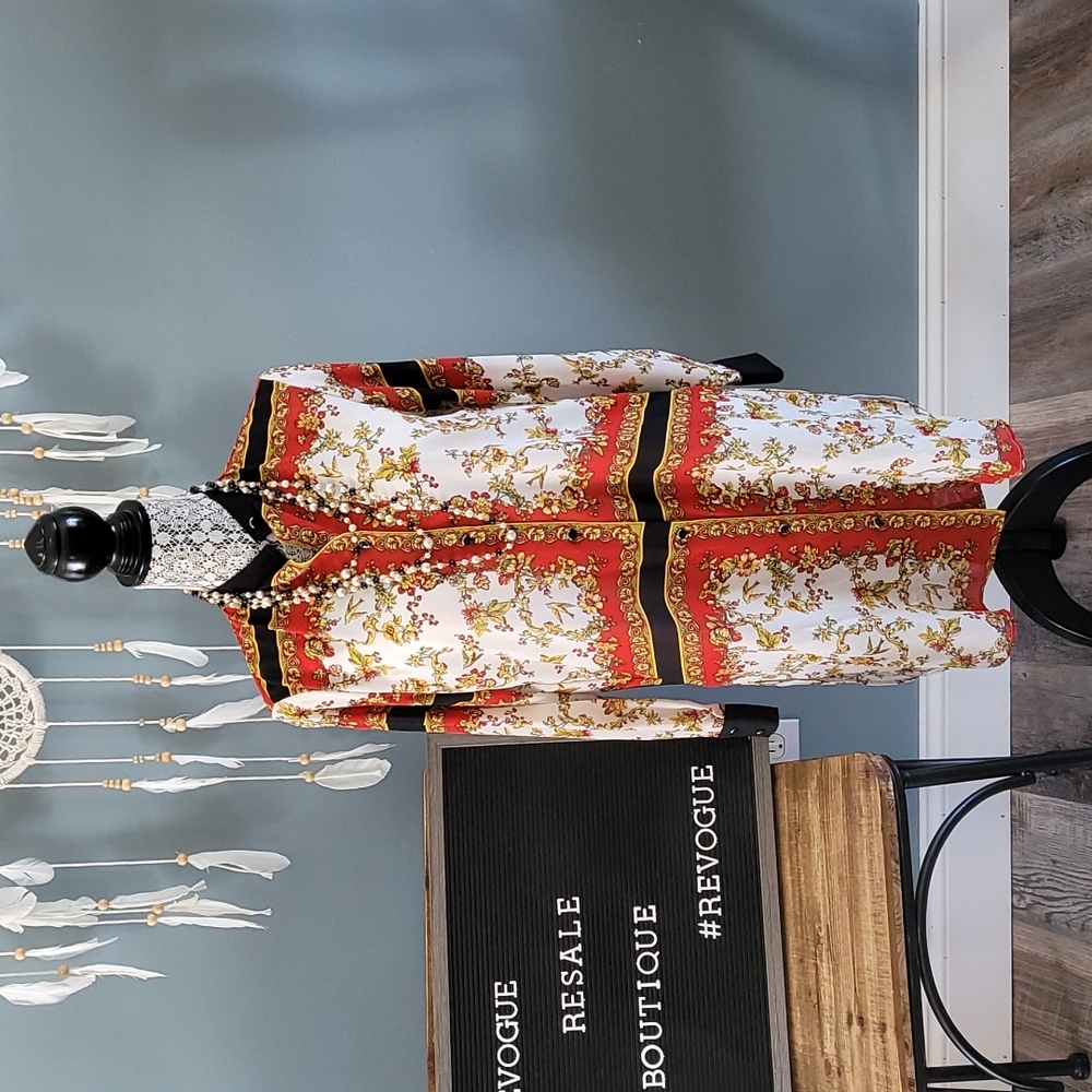 Boho Button Front Tunic Blouse - image 2